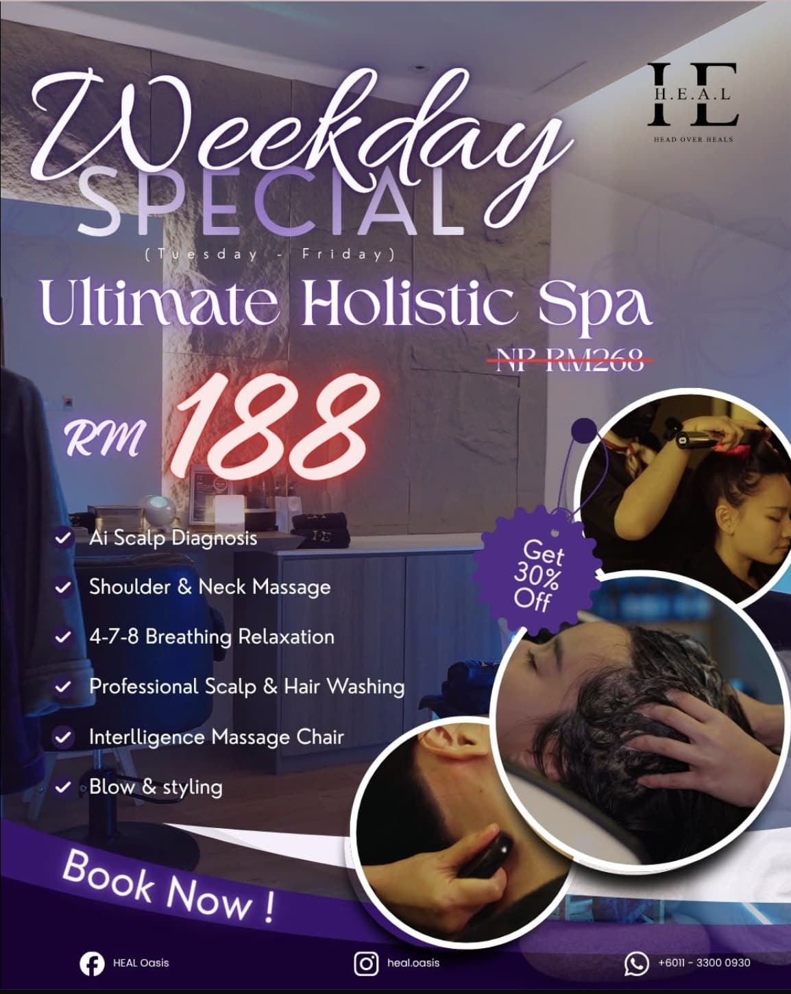 Weekday Special — Ultimate Holistic Spa RM188 (120 Mins)